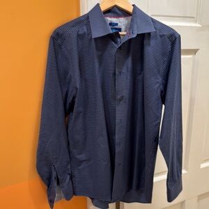 Egara Blue Dress Shirt Classic Design